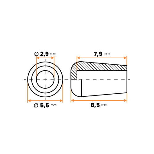 Návlek kruhový / 210a-034 / 3 mm (biela)