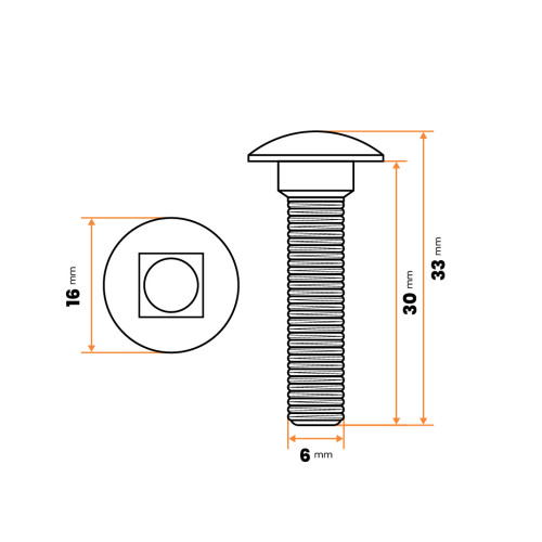 Skrutka vratová M6 x 30 mm ZN DIN 603